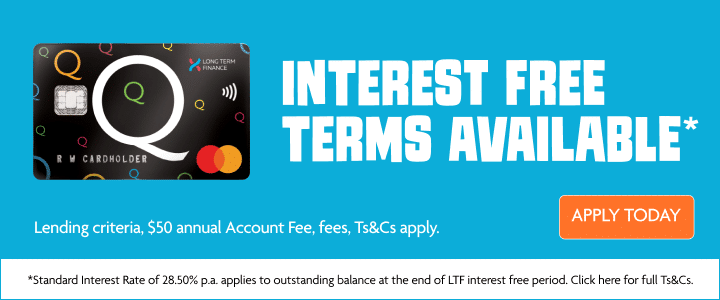 QCARD Interest free terms available